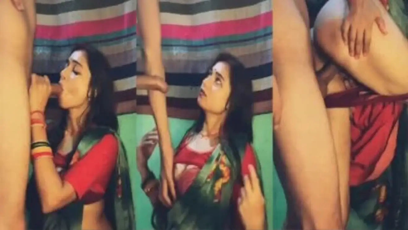 Sexy Biwi in red saree lipstick mai lund chusai aur chudai k maje diye